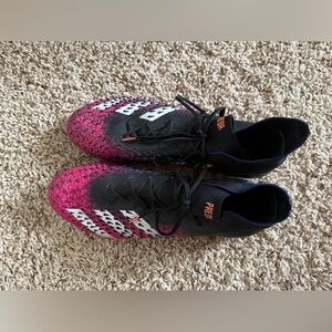 Mens Adidas Predator Freak.1 Low FG Demonskin Black Shock Pink Soccer Cleats